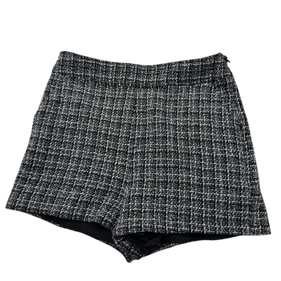 Lucca Couture Black and White Tweed Shorts - Picture 1 of 14